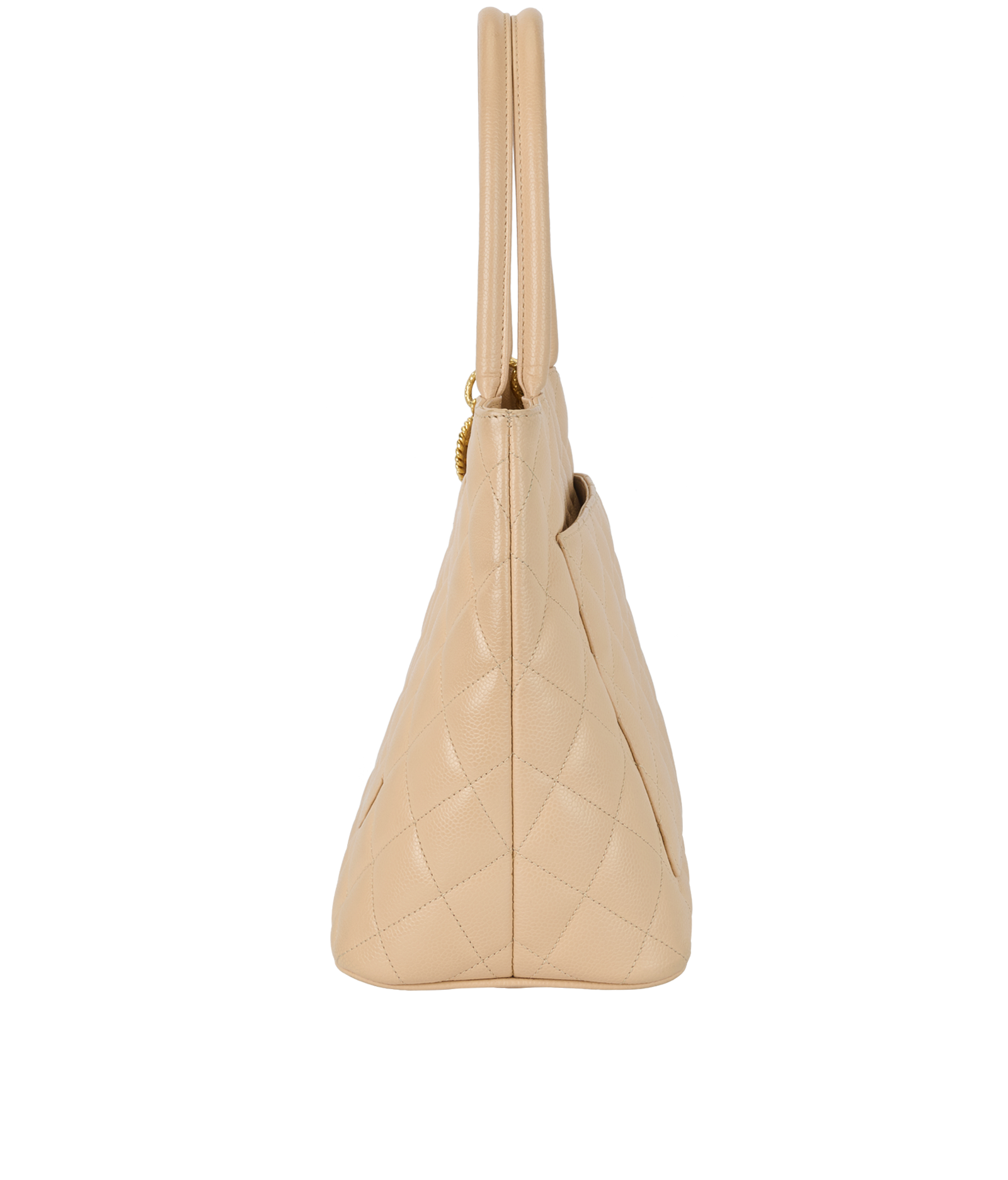 Medallion Tote, &pound;2,600, Handbags, Beige, Caviar Leather, Bottom view